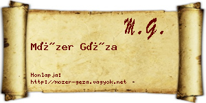 Mózer Géza névjegykártya