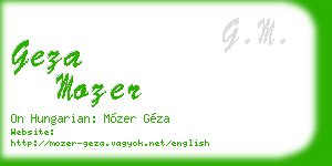 geza mozer business card
