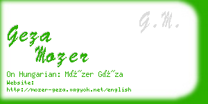 geza mozer business card